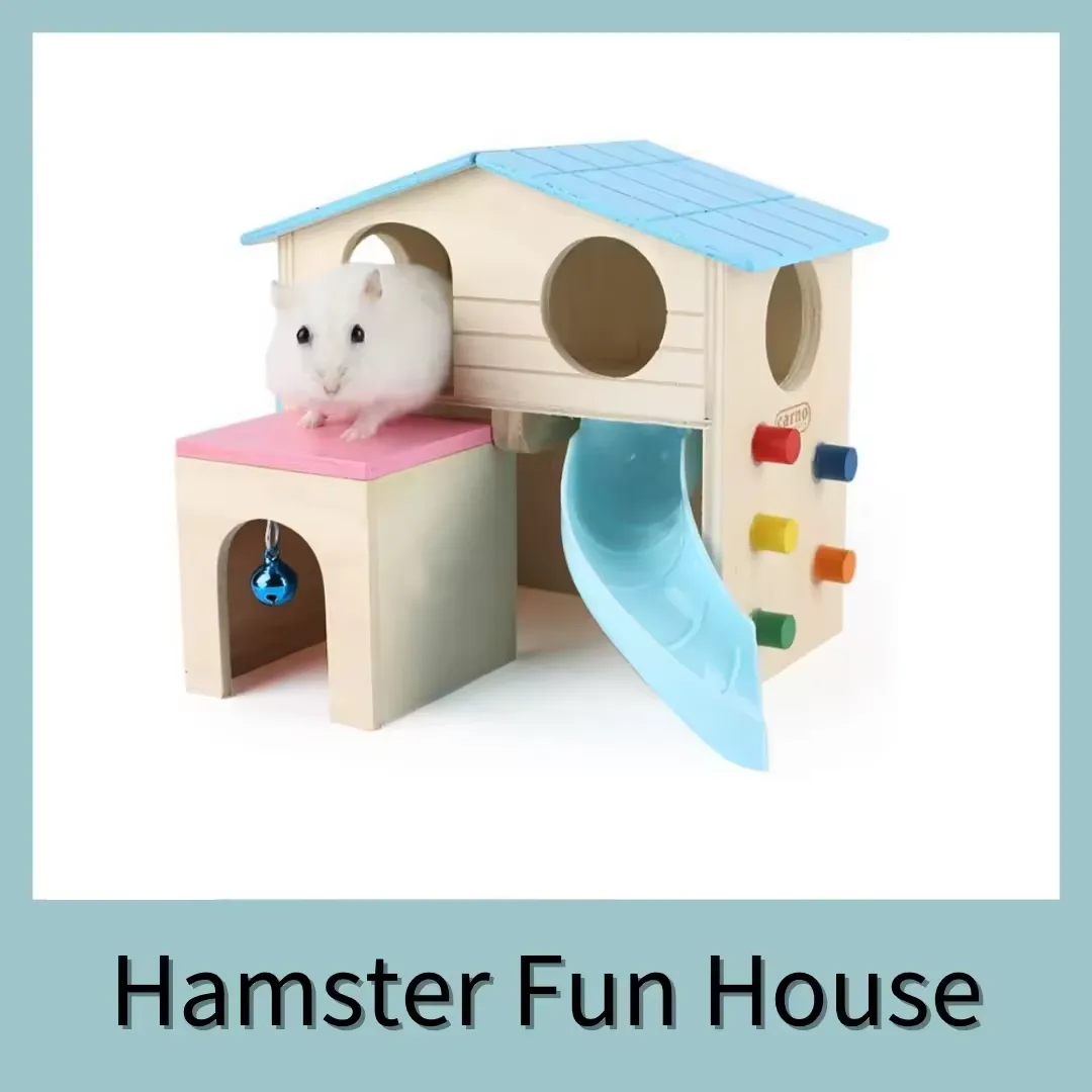 🐹 Casa de Diversión para Hámsters - Parque de Juguetes de Madera 🏠